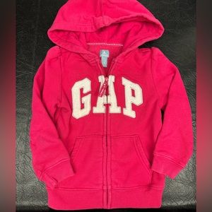 Baby Gap girls pink logo zipper hoodie size 4